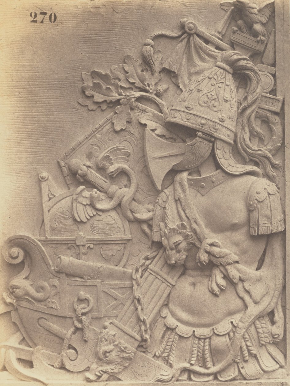 [Dekorativt element av Emile Knecht, utsmyckning av Louvren, Paris] av Édouard Baldus