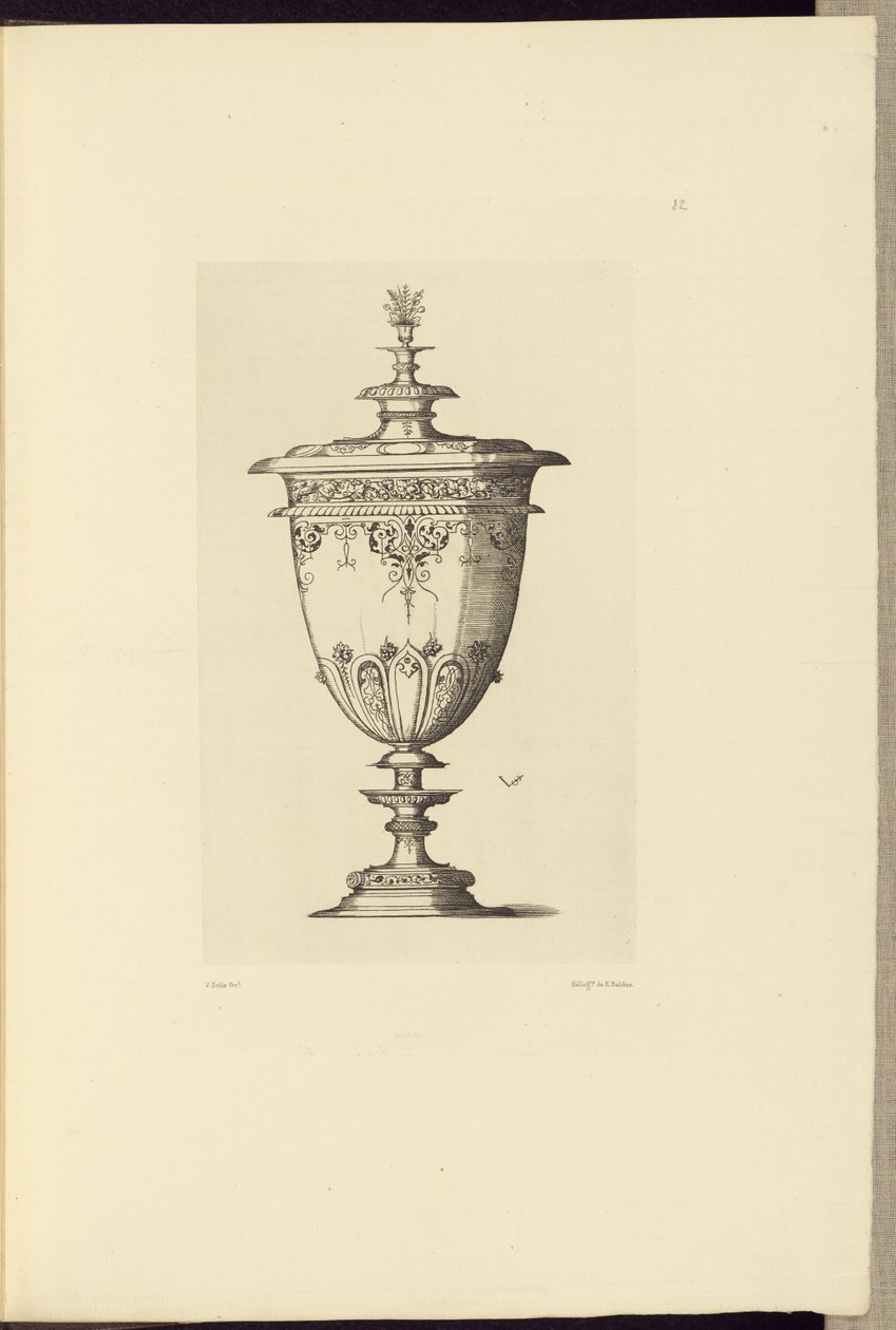 [Design för en vas av Virgil Solis] av Édouard Baldus