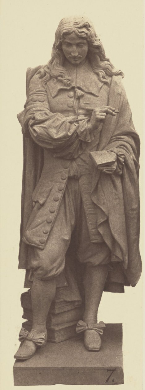["La Rochefoucauld", staty av Noël Jules Girard, utsmyckning av Louvren, Paris] av Édouard Baldus