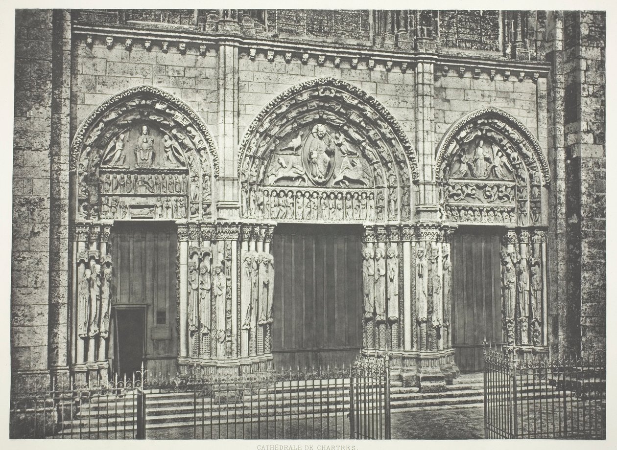 Huvudportal, katedralen i Chartres av Édouard Baldus