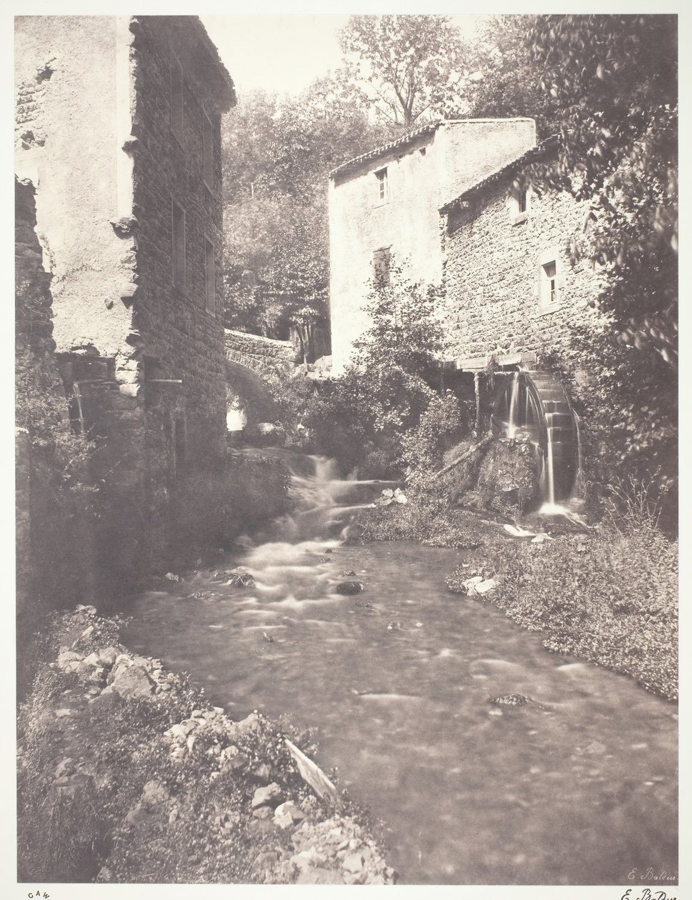 Vattenkvarnar i Auvergne, 1852, tryckt 1978. av Édouard Baldus