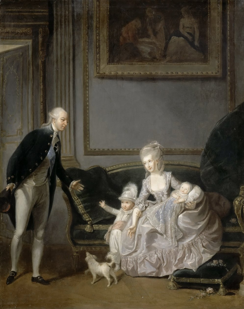 Familjen till Louis Philippe Joseph dOrléans 1747-1793 i Palais-Royal, 1776 av Edouard Cibot