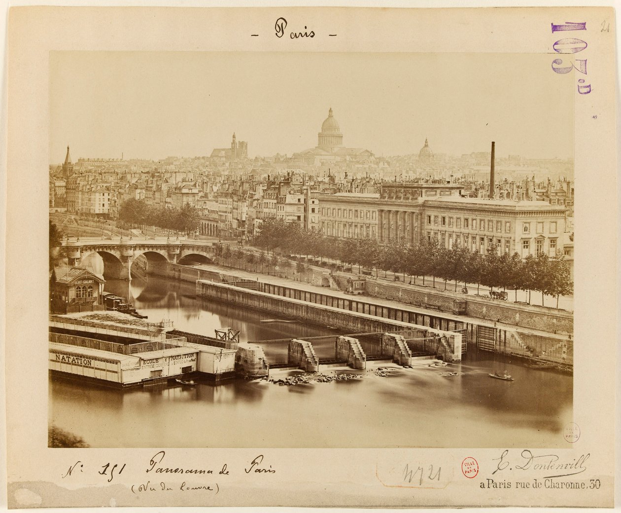 Utsikt över Louvren, Paris, ca 1865-1900 (foto) av Edouard Dontenville