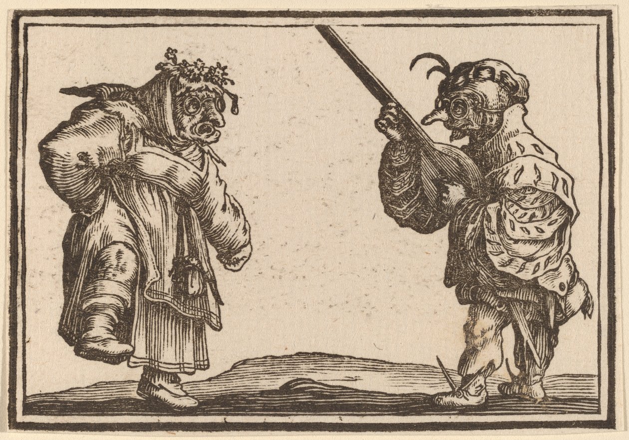 Dansare med luta av Edouard Eckman after Jacques Callot