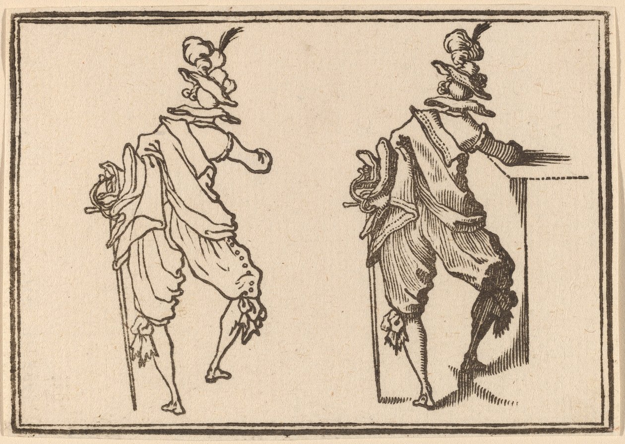 Man med svärd av Edouard Eckman after Jacques Callot