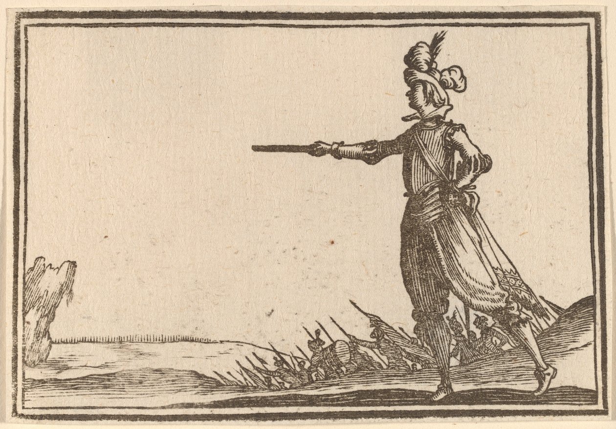 Militär befälhavare till fots av Edouard Eckman after Jacques Callot