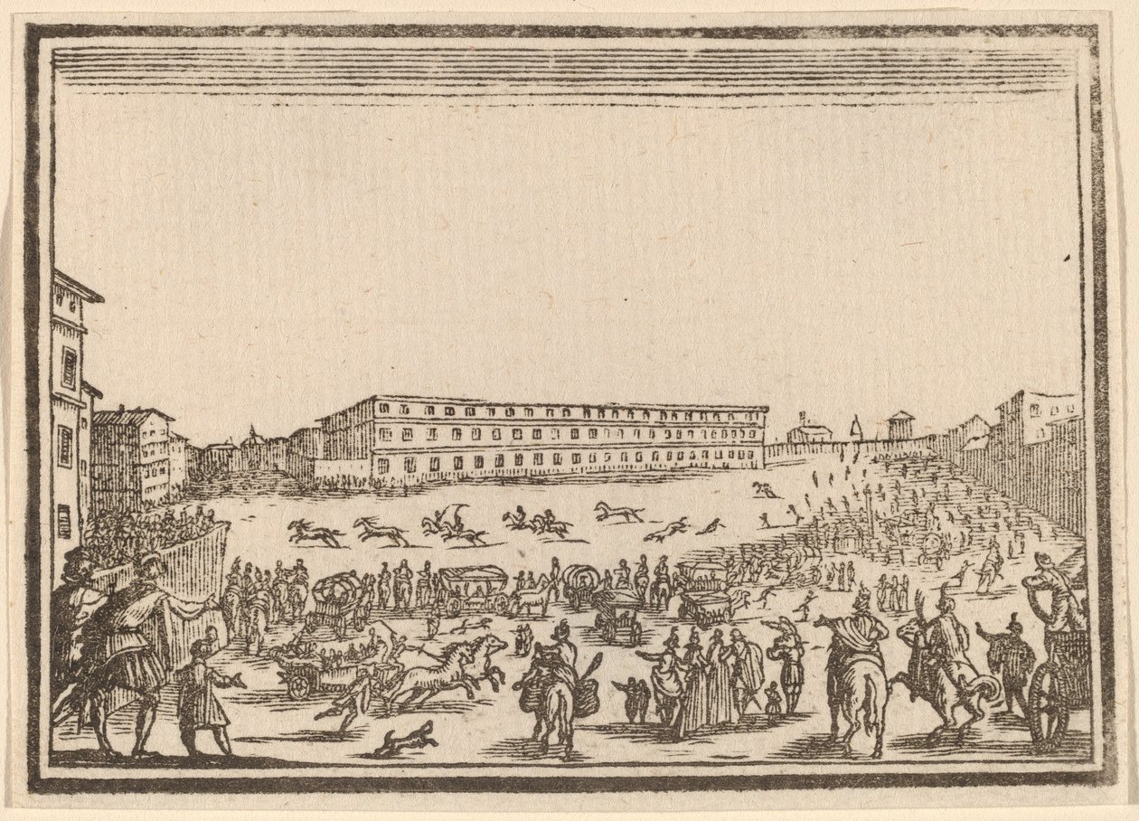Piazza nära Porta al Prato av Edouard Eckman after Jacques Callot