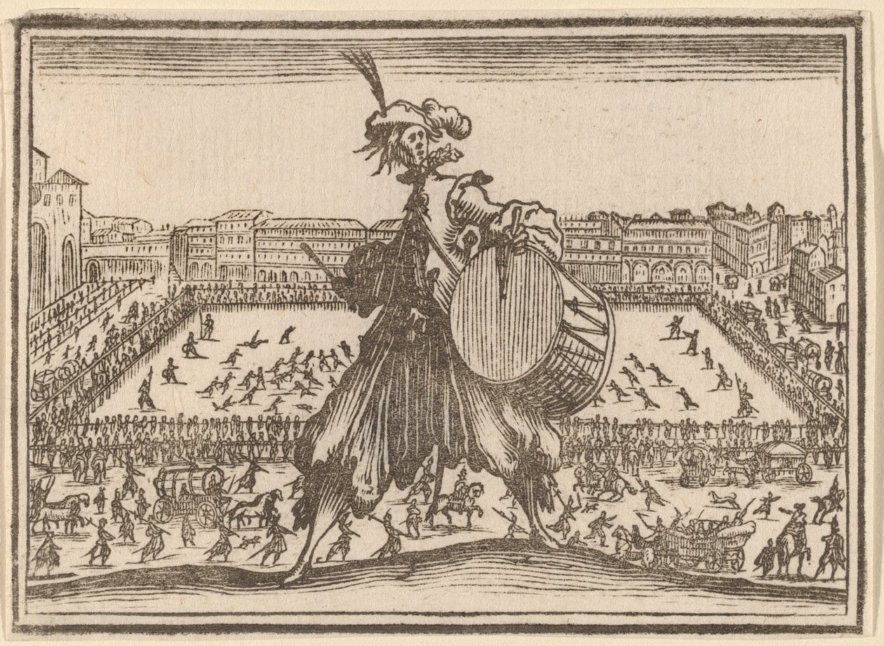 Piazza Santa Croce, Florens av Edouard Eckman after Jacques Callot