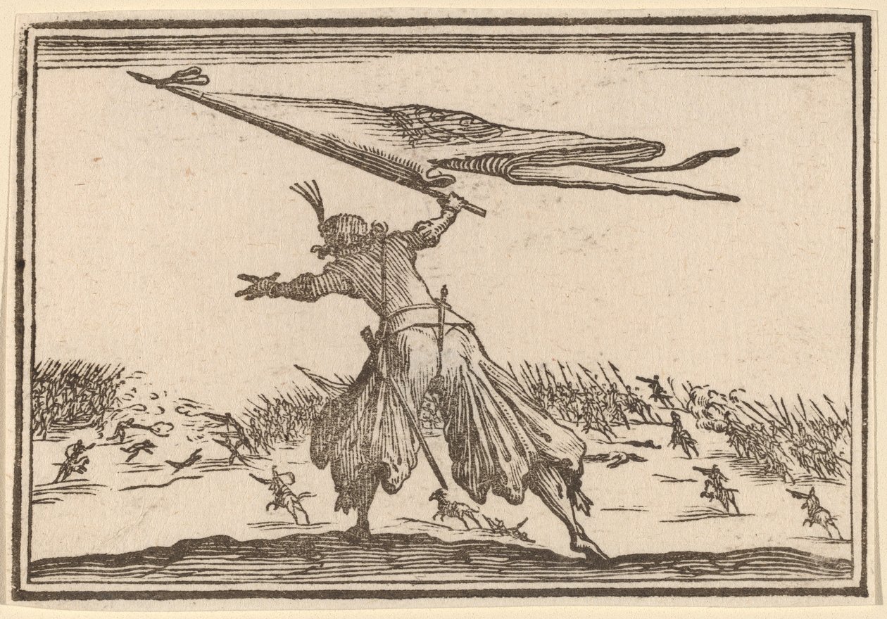 Fanebärare av Edouard Eckman after Jacques Callot