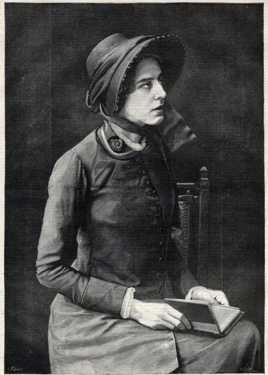 Miss Kate Booth (Catherine Booth-Clibborn (Booth Clibborn), marechale of the Salvation Armee (1858-1955) - Gravyr av Navellier i "The Illustrous Diary" från 1891 av Edouard Felicien Eugene Navellier