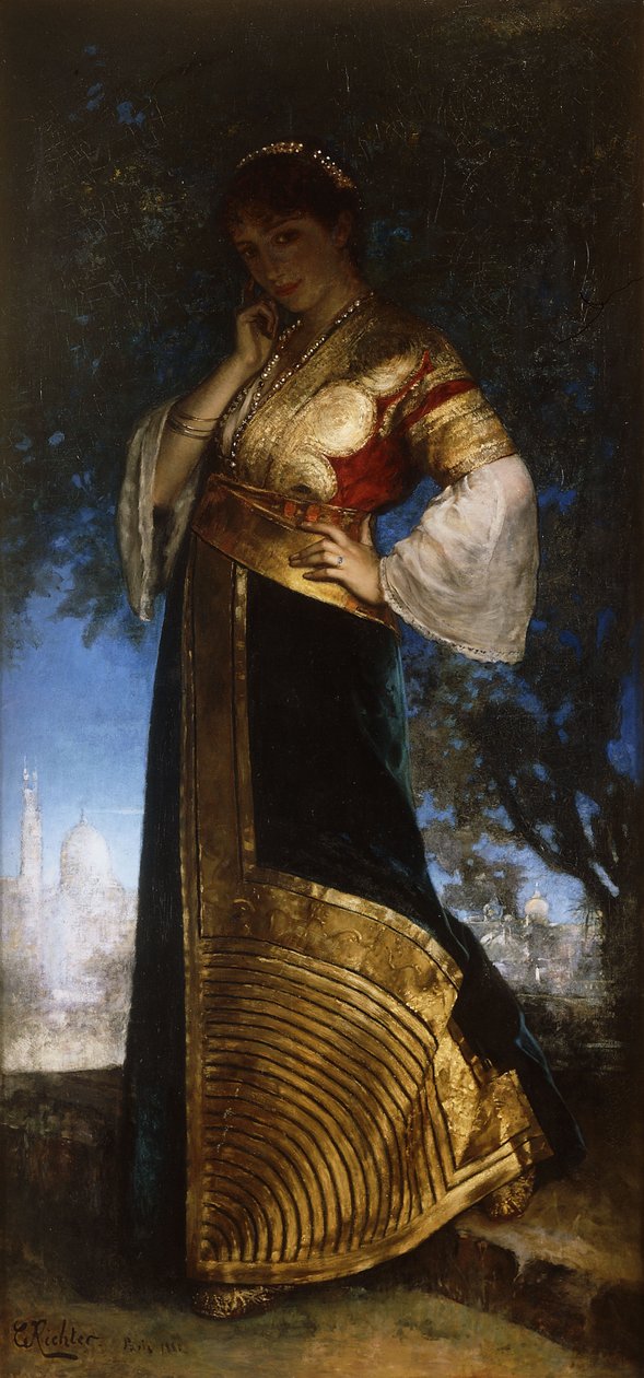 Den vackra marockanen; Den vackra marockanen, 1880 av Edouard Frederic Wilhelm Richter