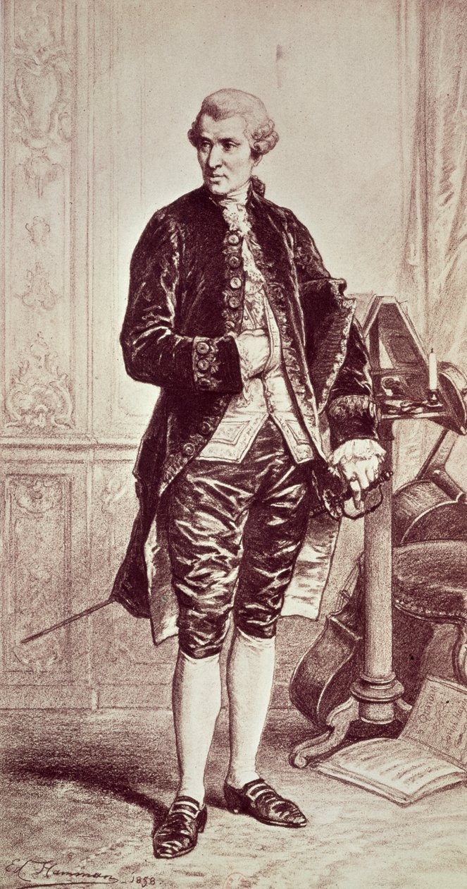 Joseph Hadyn (1732-1809) 1858 (gravyr) av Edouard Jean Conrad Hamman