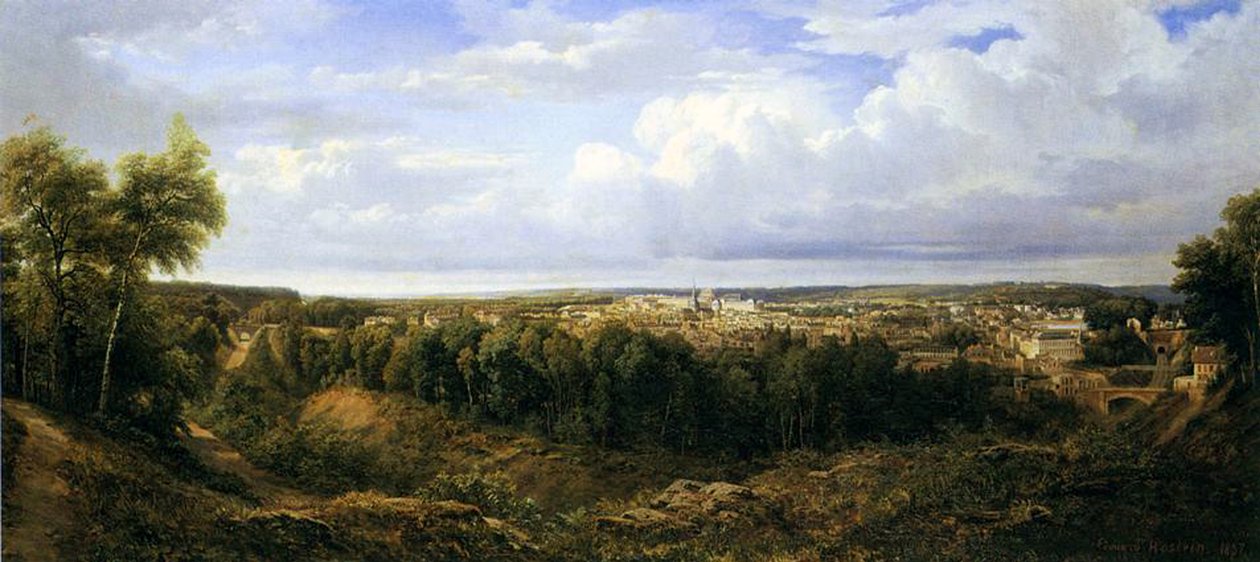 Utsikt över staden Leon, Spanien, 1857 av Edouard Jean Marie Hostein