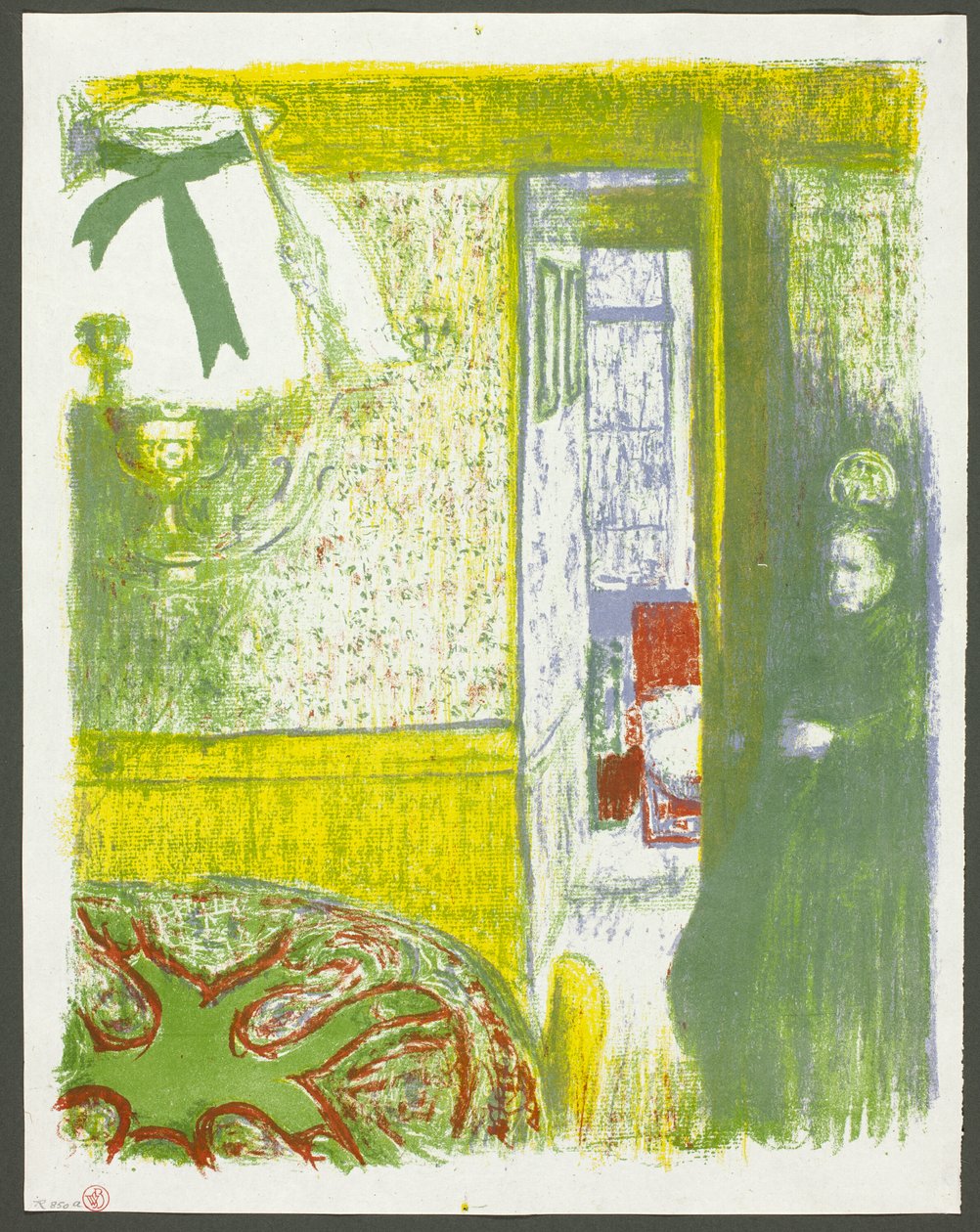 Interiör med hängande lampa, plansch fyra från Landscapes and Interiors av Édouard Jean Vuillard