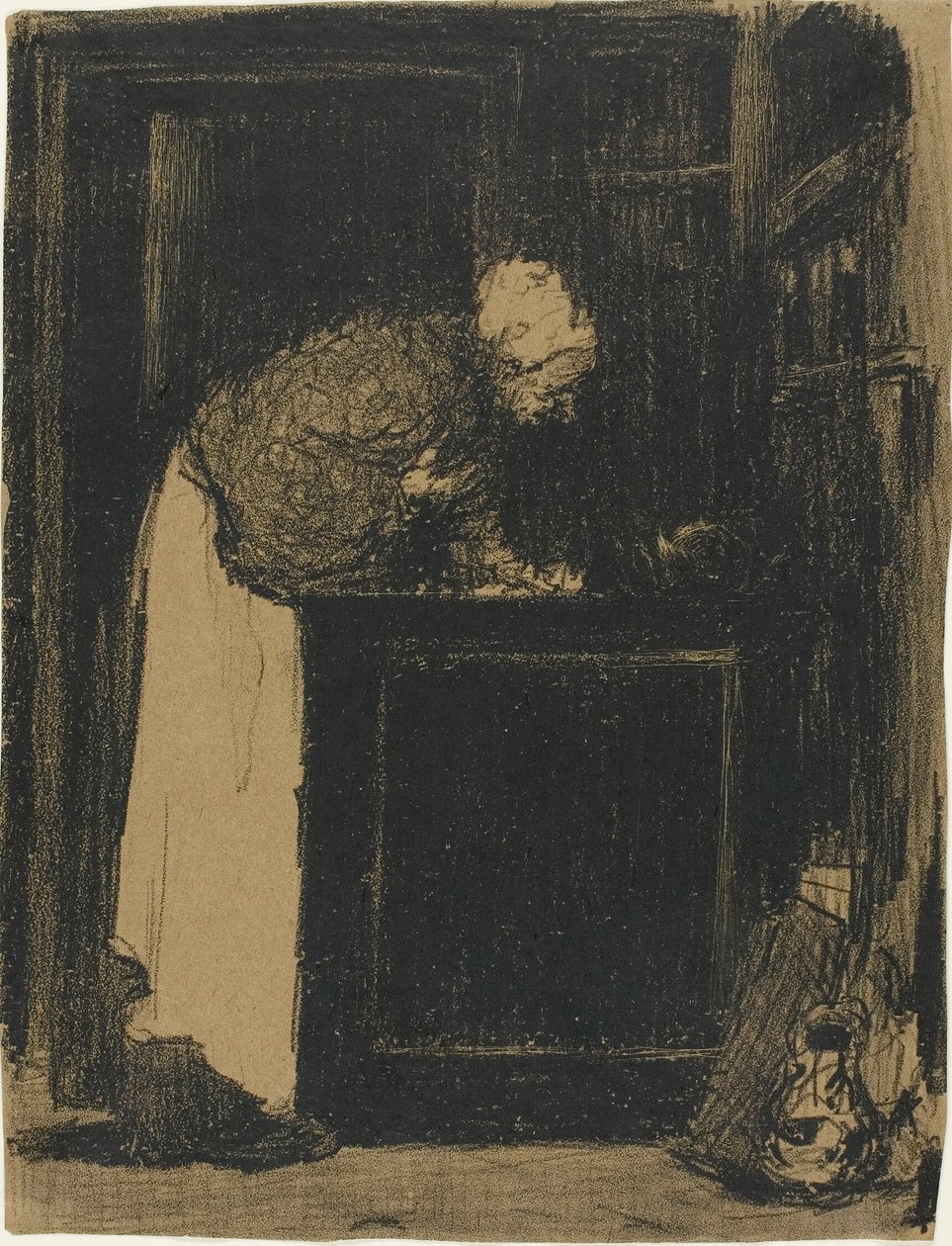 Gammal kvinna vid spisen av Édouard Jean Vuillard