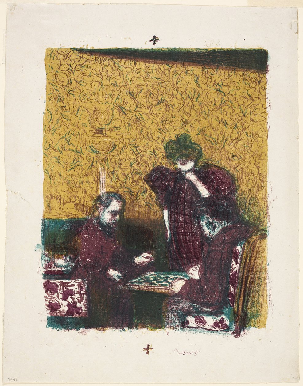 Spelet med dam av Édouard Jean Vuillard