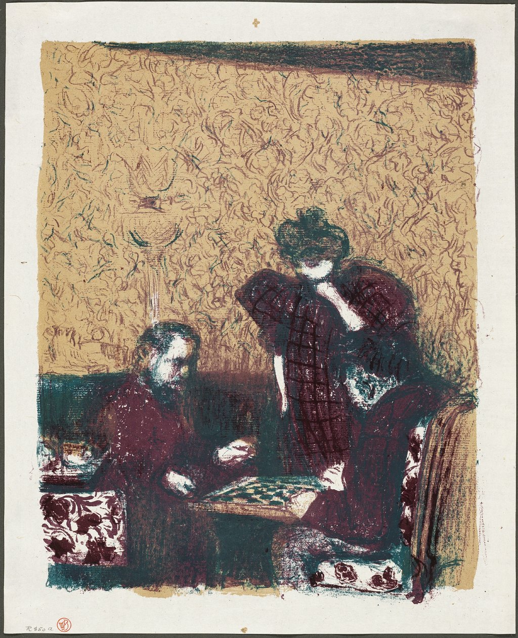 The Game of Checkers, platta ett från Landscapes and Interiors av Édouard Jean Vuillard
