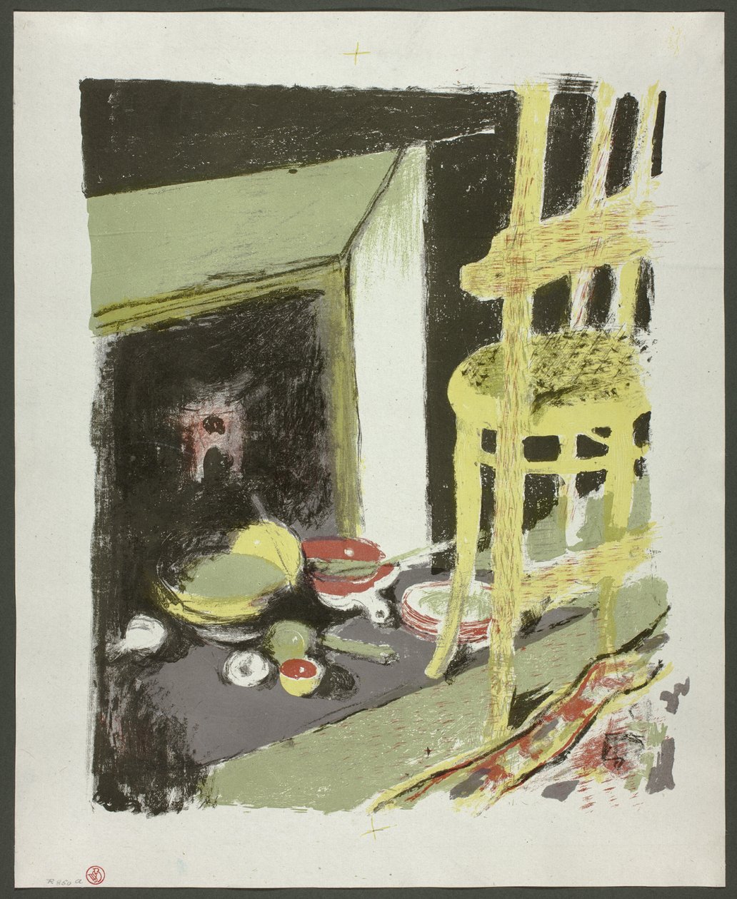 The Hearth, plansch åtta från Landscapes and Interiors av Édouard Jean Vuillard