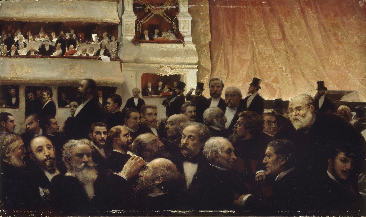 Paus med en premiär på Comédie-Française, 1885. av Edouard Joseph Dantan
