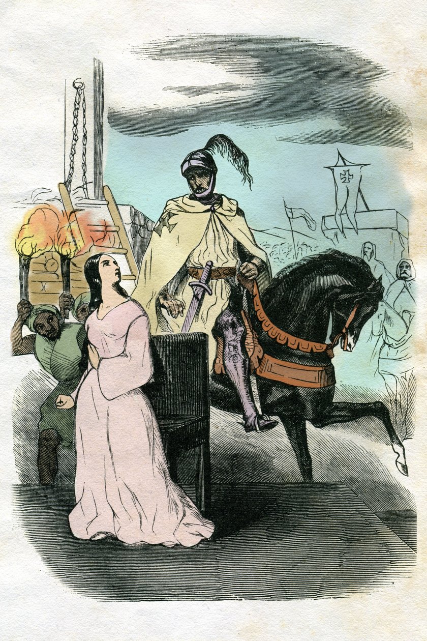 Illustration till Ivanhoe (etsning) av Edouard & Lix Theodore (1830-1897) Frere