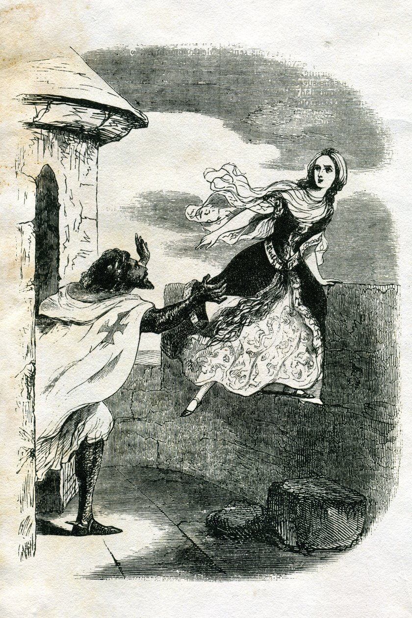 Illustration till Ivanhoe (etsning) av Edouard & Lix Theodore (1830-1897) Frere