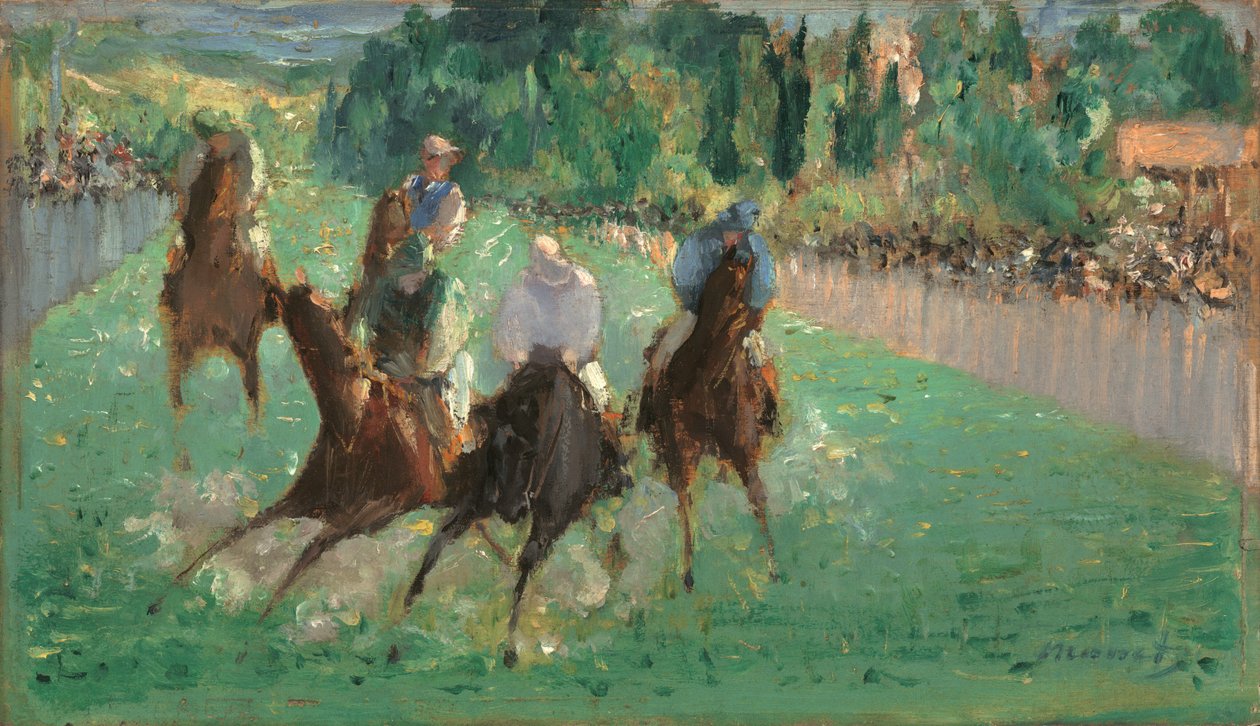 Vid loppen, ca. 1875. av Édouard Manet