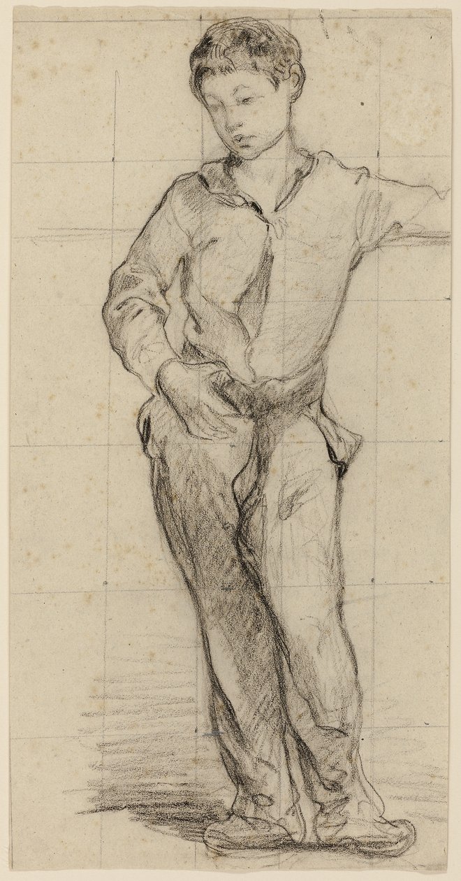 Tillskriven Édouard Manet - Ung man stående (Léon Leenhoff) (recto), 1864-65 av Édouard Manet