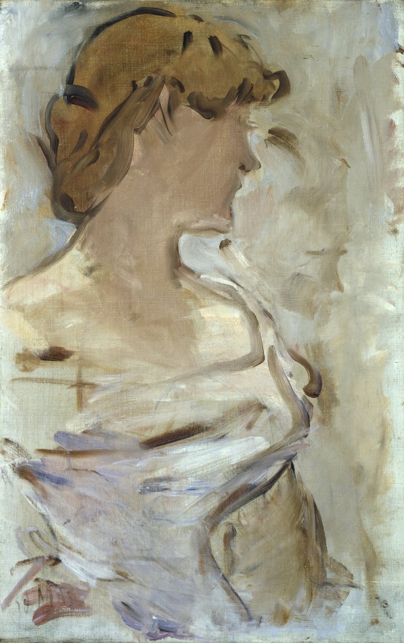På balen - Marguerite de Conflans i balklänning, 1870-80 av Édouard Manet