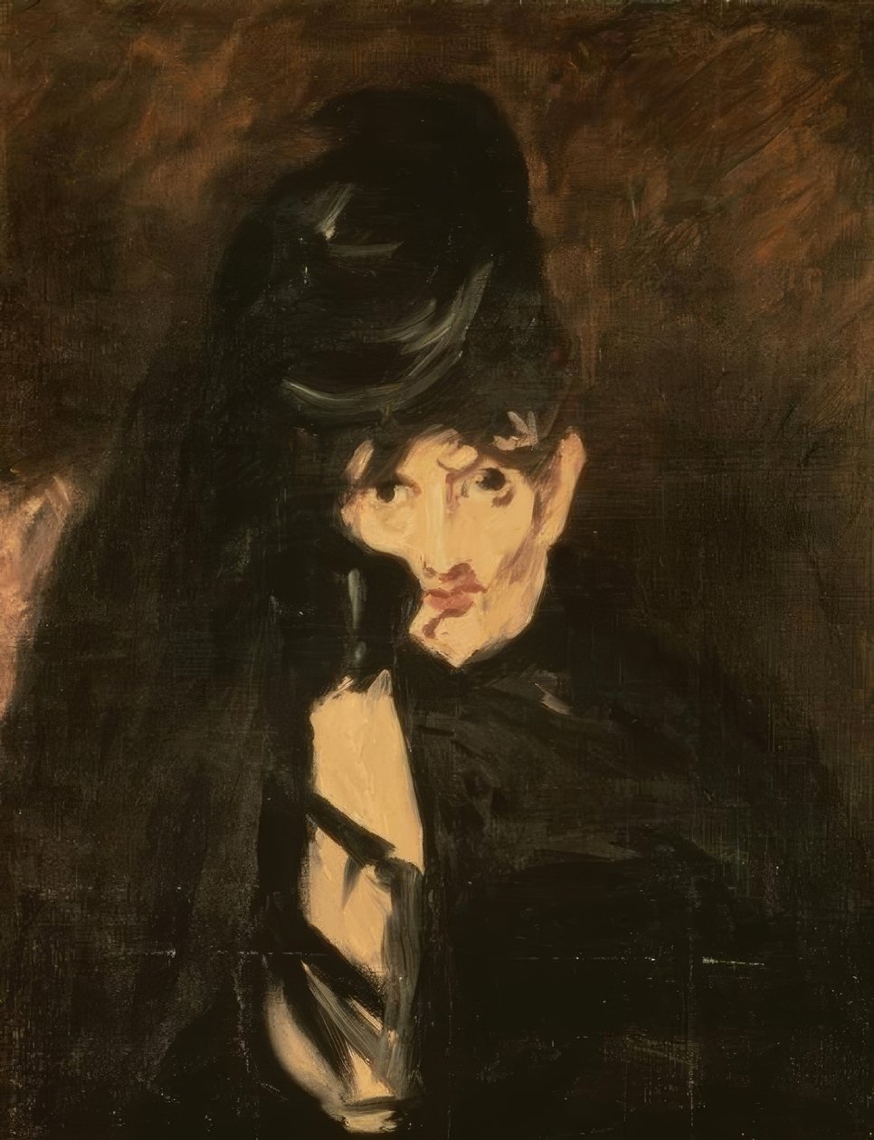 Berthe Morisot i sorghatt med lång slöja av Édouard Manet