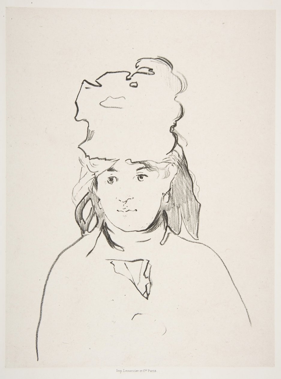 Berthe Morisot i siluett, 1872-74, publicerad 1884. av Édouard Manet