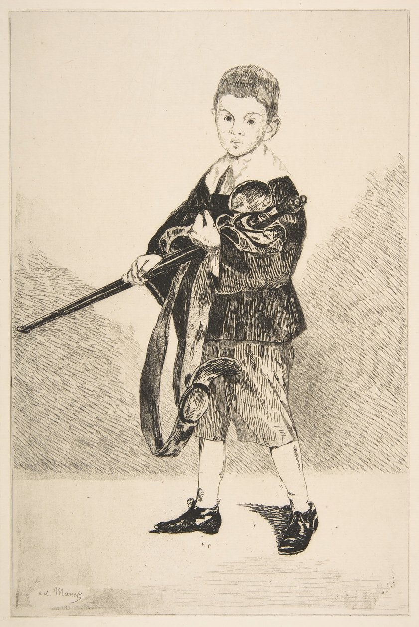 Pojke med ett svärd, vänstersvängd, 1862. av Édouard Manet