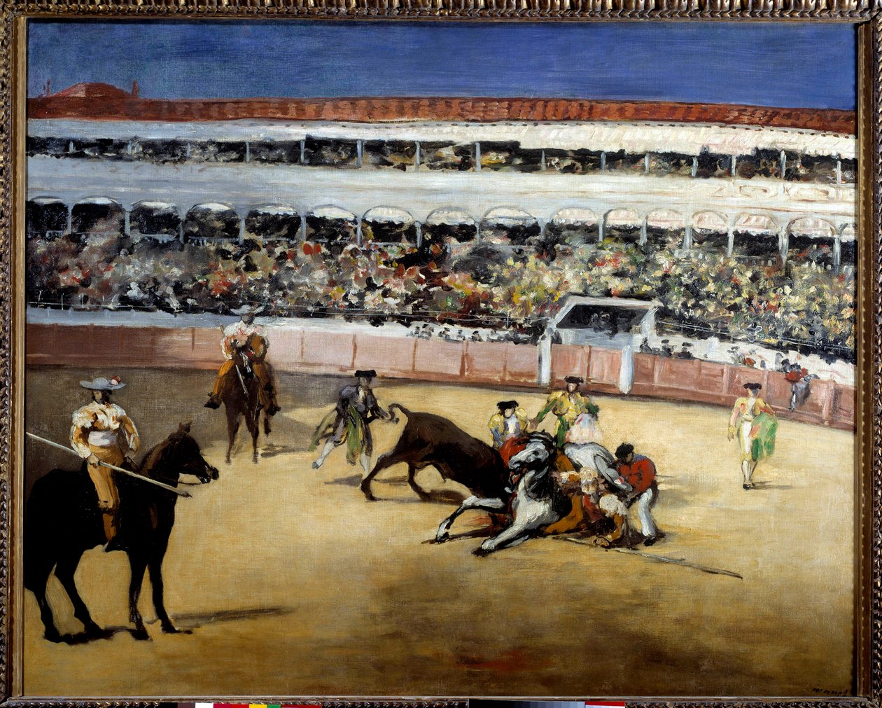 Tjurar slåss. Representation av en tjurfäktning. Målning av Edouard Manet (1832-1883) av Édouard Manet