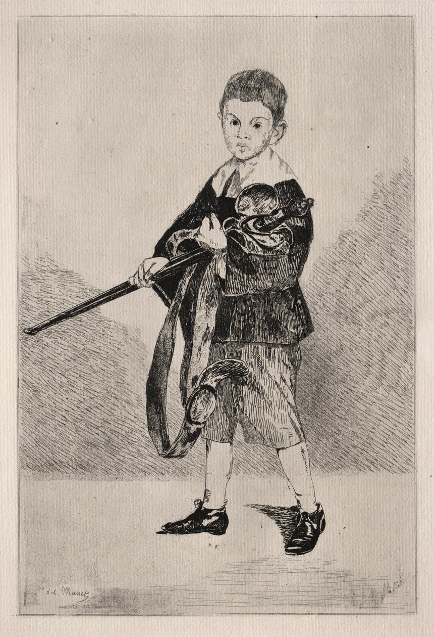 Barn med svärd, vänt till vänster. av Édouard Manet
