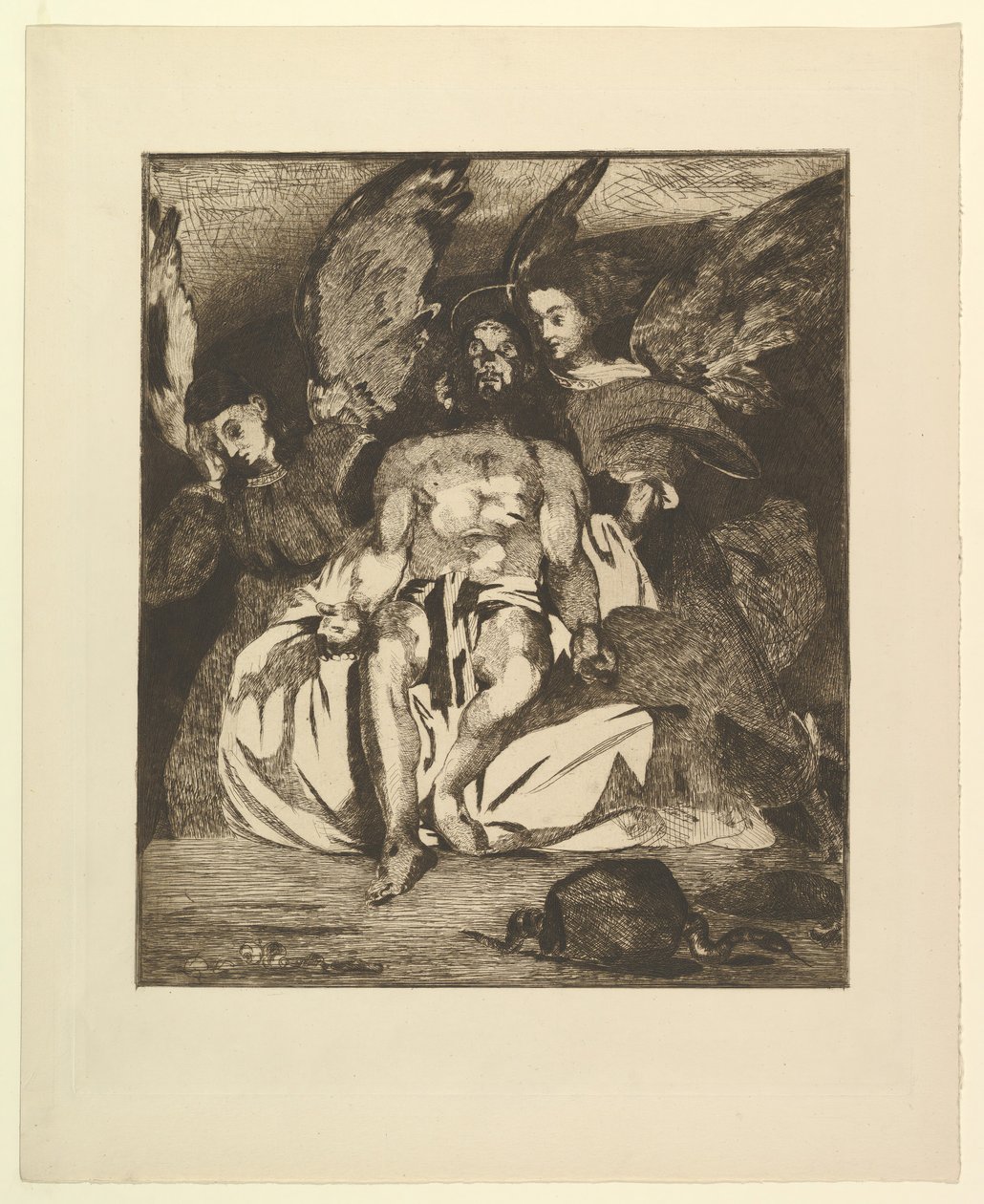 Död Kristus med änglar, 1866-67. av Édouard Manet