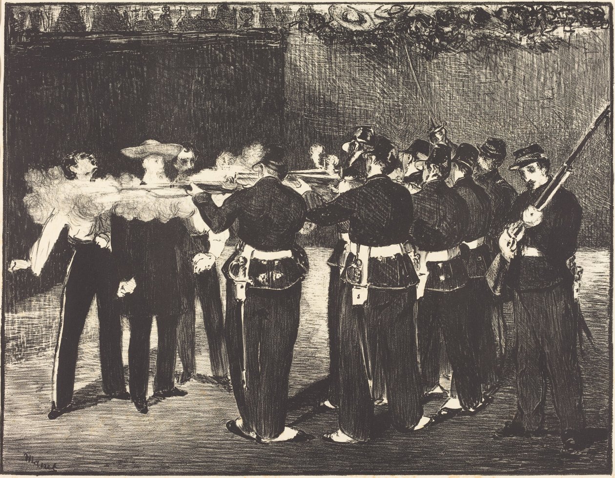 Maximilians död i Querétaro av Édouard Manet