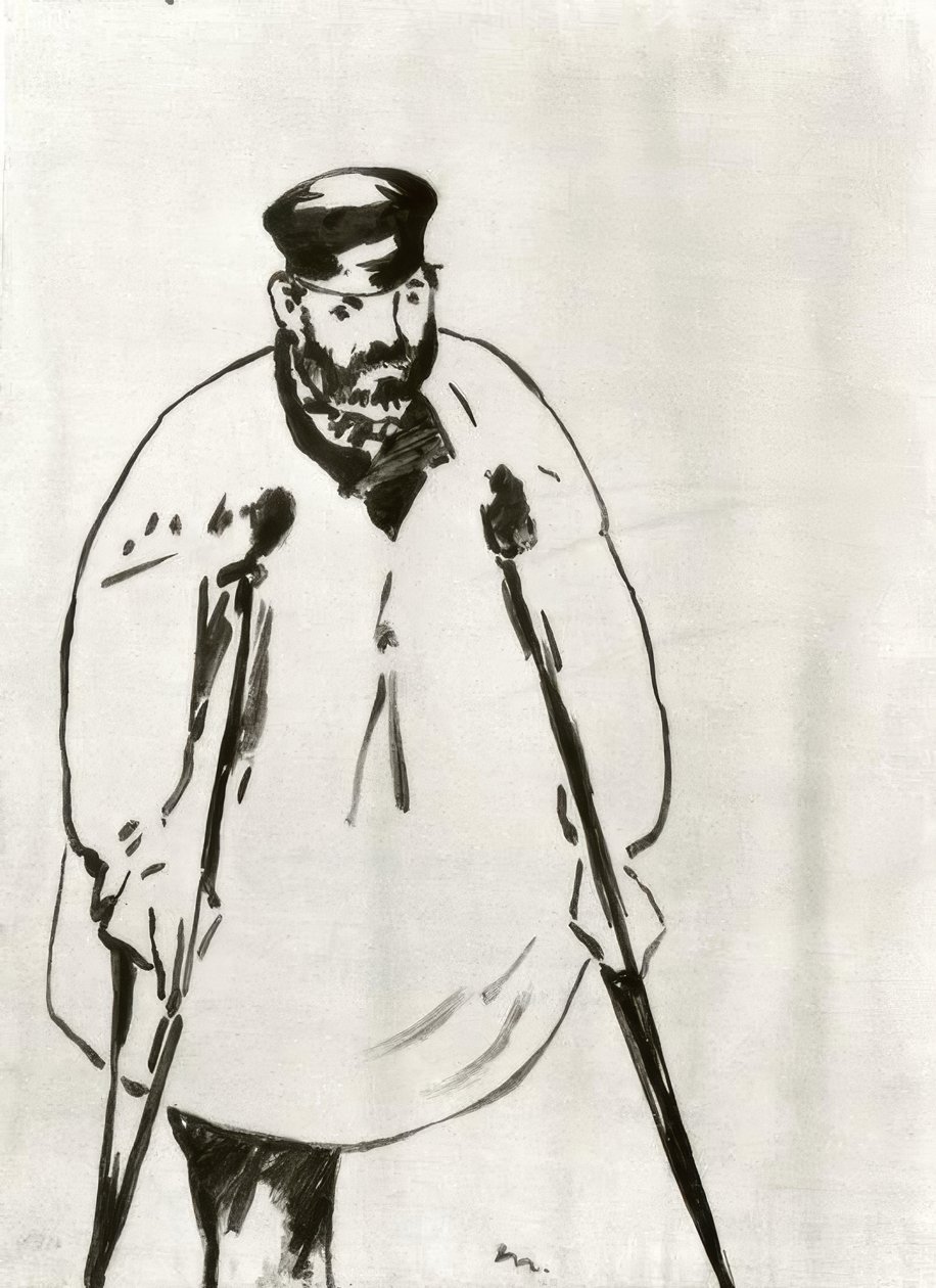 En man på kryckor av Édouard Manet