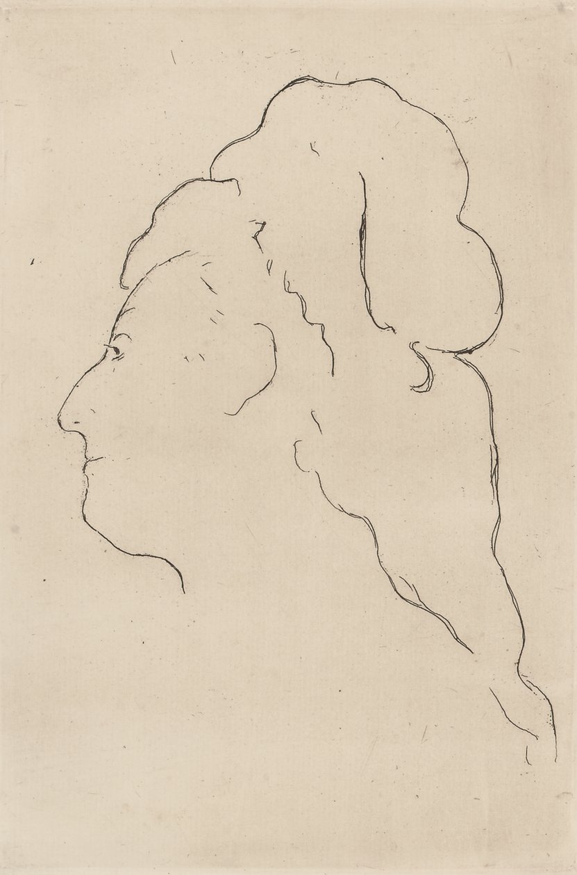 Eva Gonzales, profilsvängd till vänster, 1870 av Édouard Manet