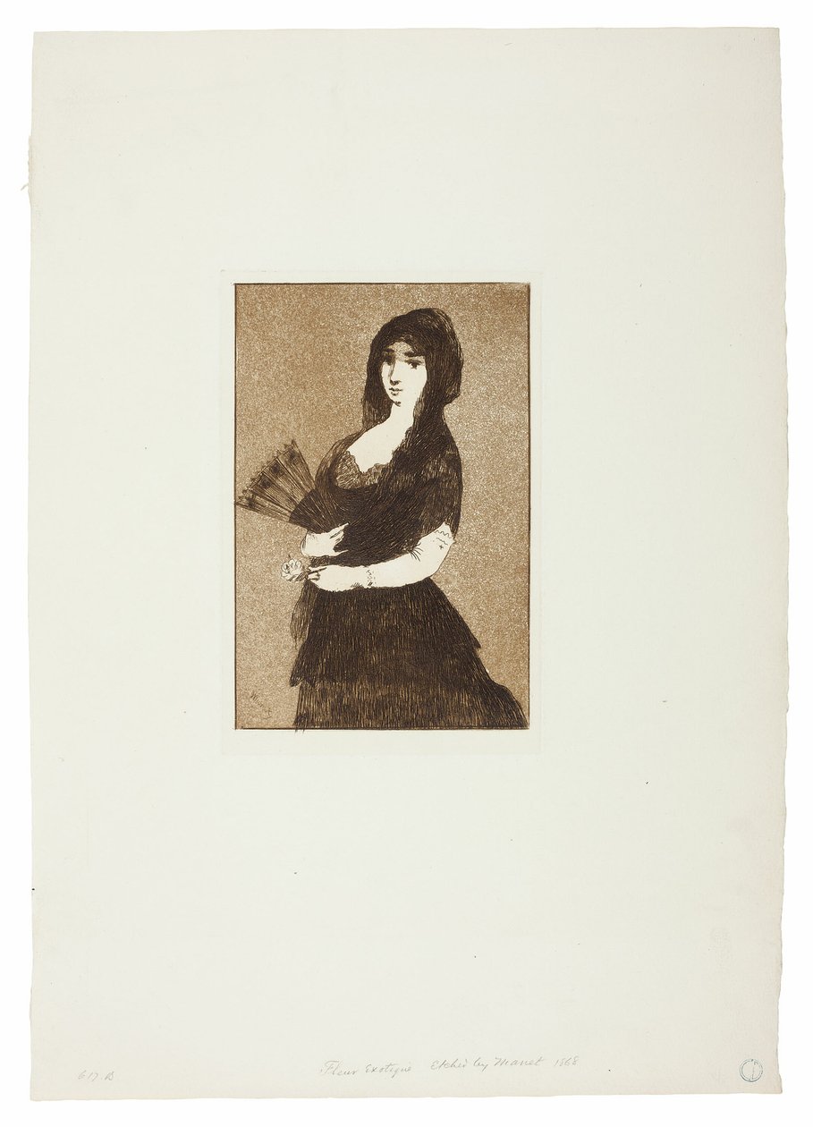 Exotisk blomma (kvinna i en mantilla) av Édouard Manet