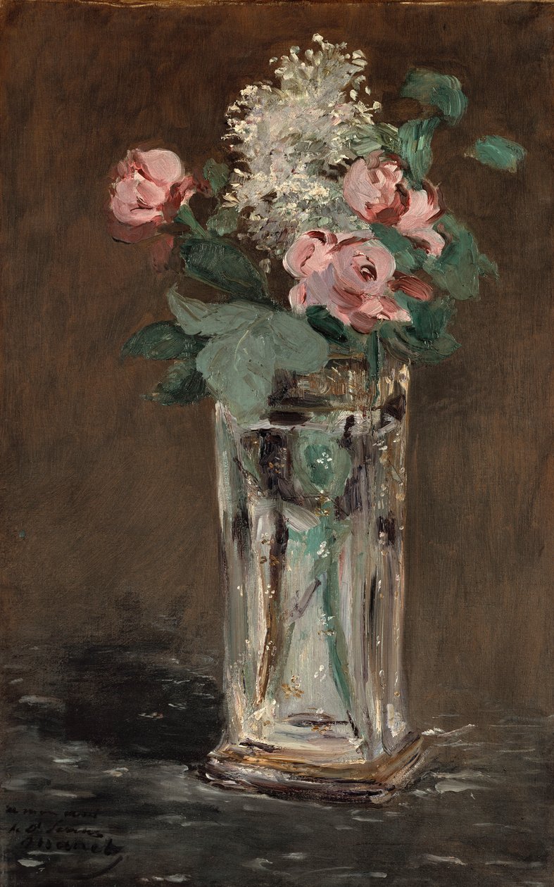 Blommor i en kristallvas av Édouard Manet
