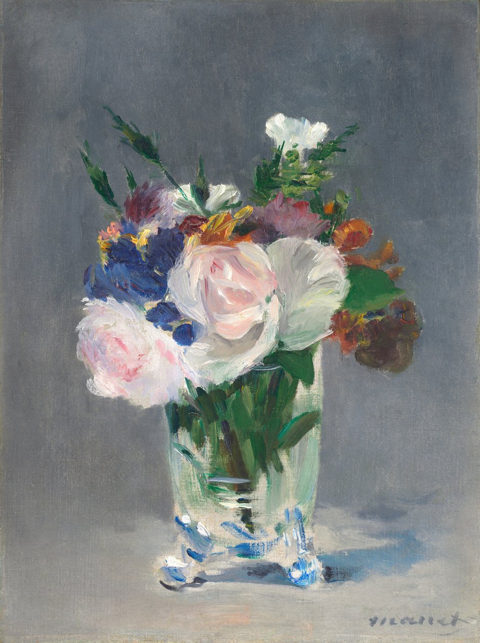 Blommor i en kristallvas, ca. 1882. av Édouard Manet
