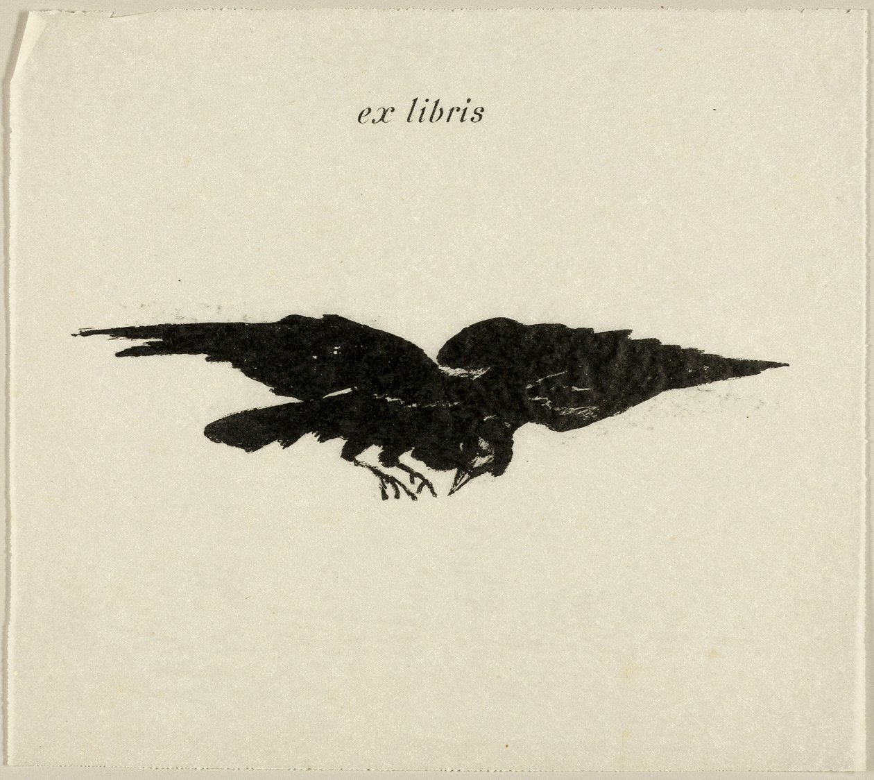 Flying Raven: ex libris, från The Raven (Le Corbeau) av Édouard Manet