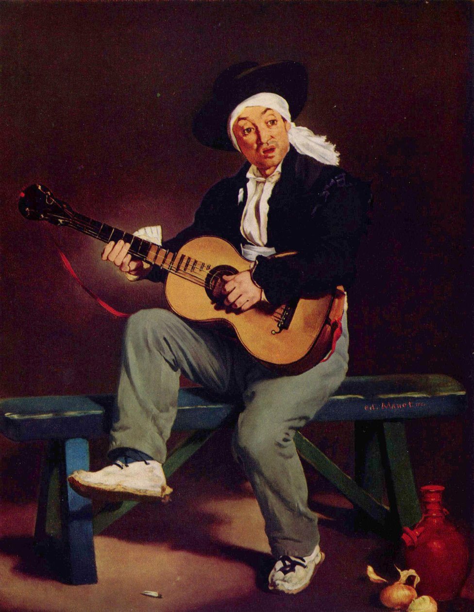 Franska: Le Chanteur espagnol Den spanska sångaren av Édouard Manet