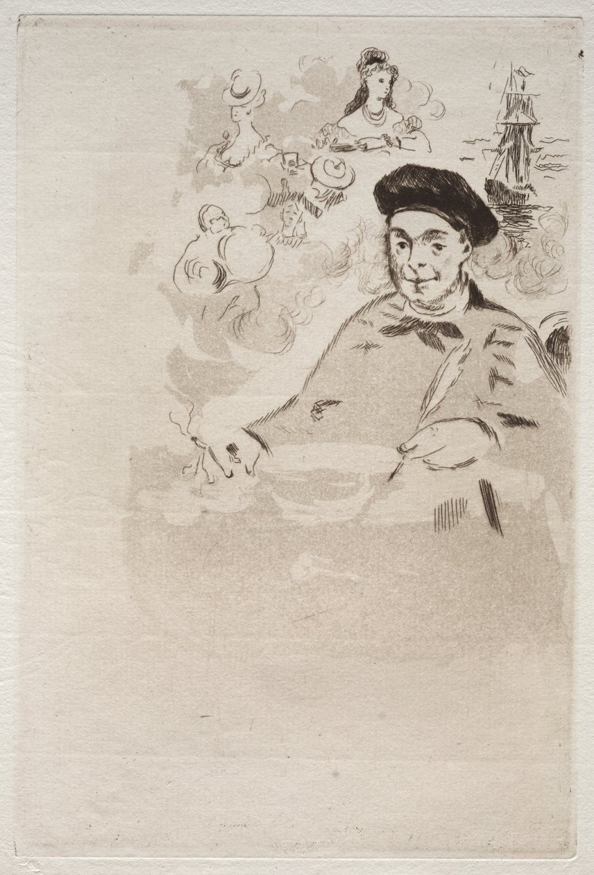 Frontispice för en upplaga av Les Ballades av Theodore de Banville av Édouard Manet