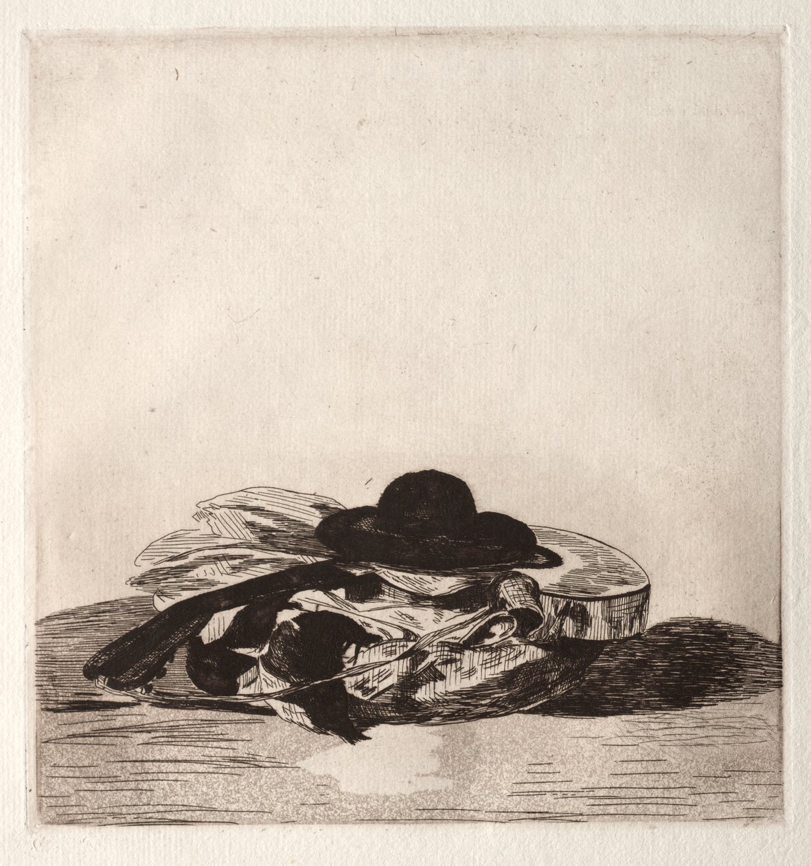 Frontispice för en upplaga av Etchings: Hat and Guitar av Édouard Manet