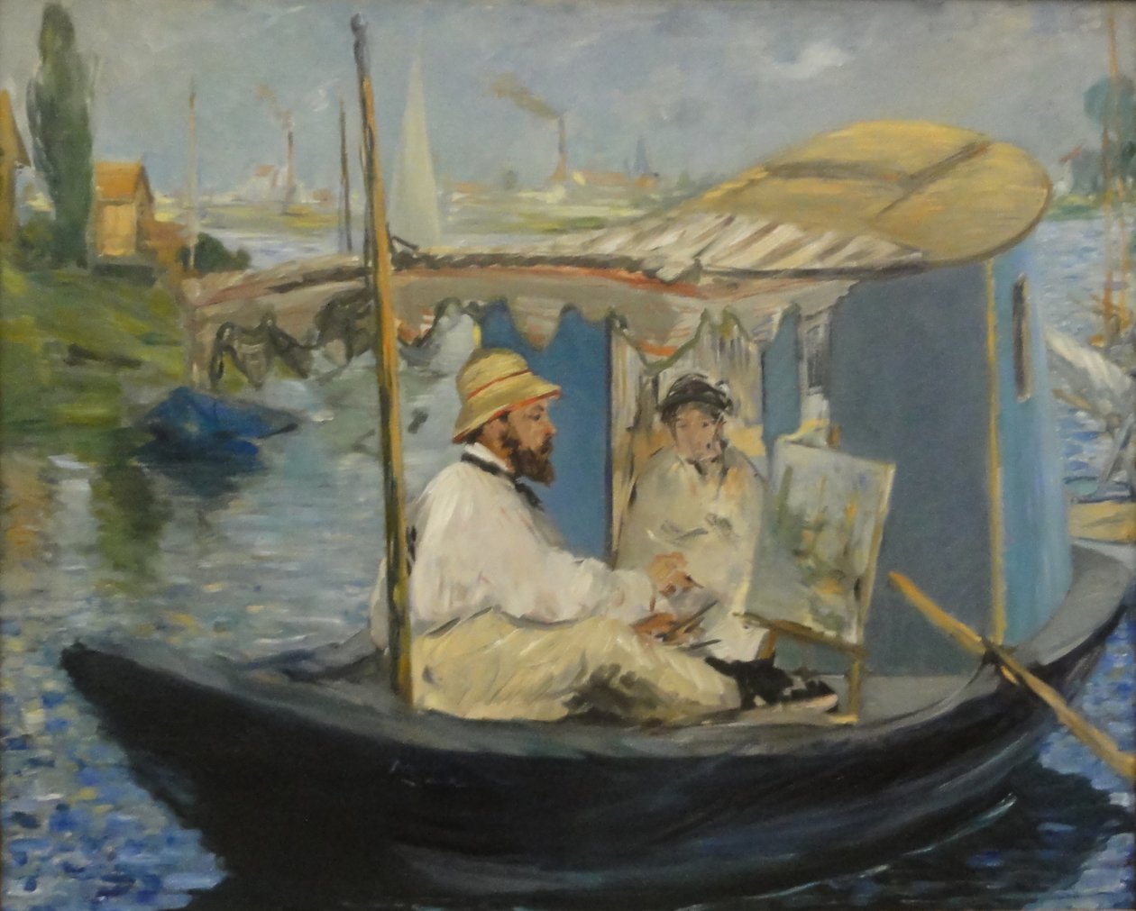 Tyska: Die Barke Claude Monet målar i sin ateljébåt av Édouard Manet