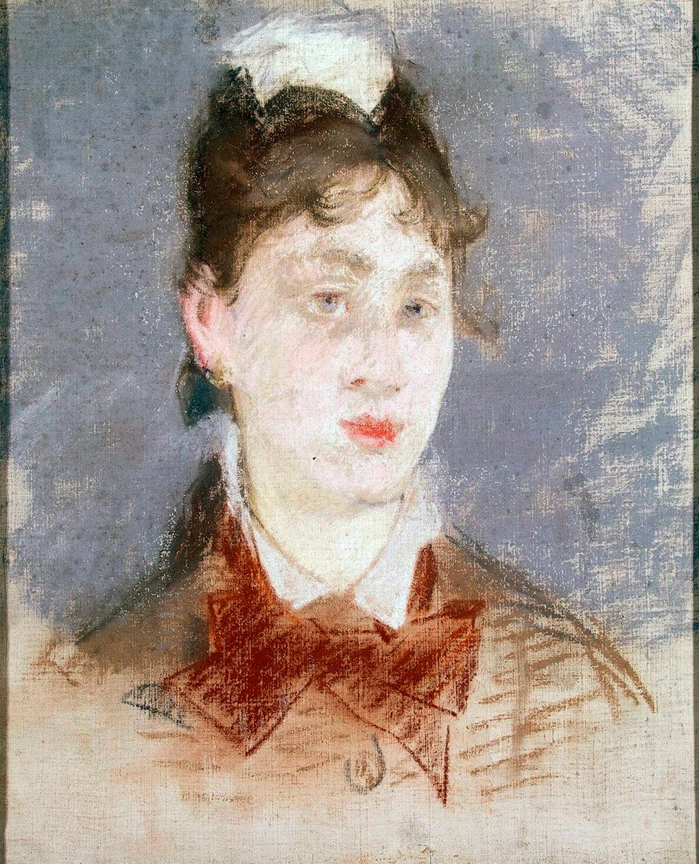 Flicka i vingkrage, c1880 av Édouard Manet