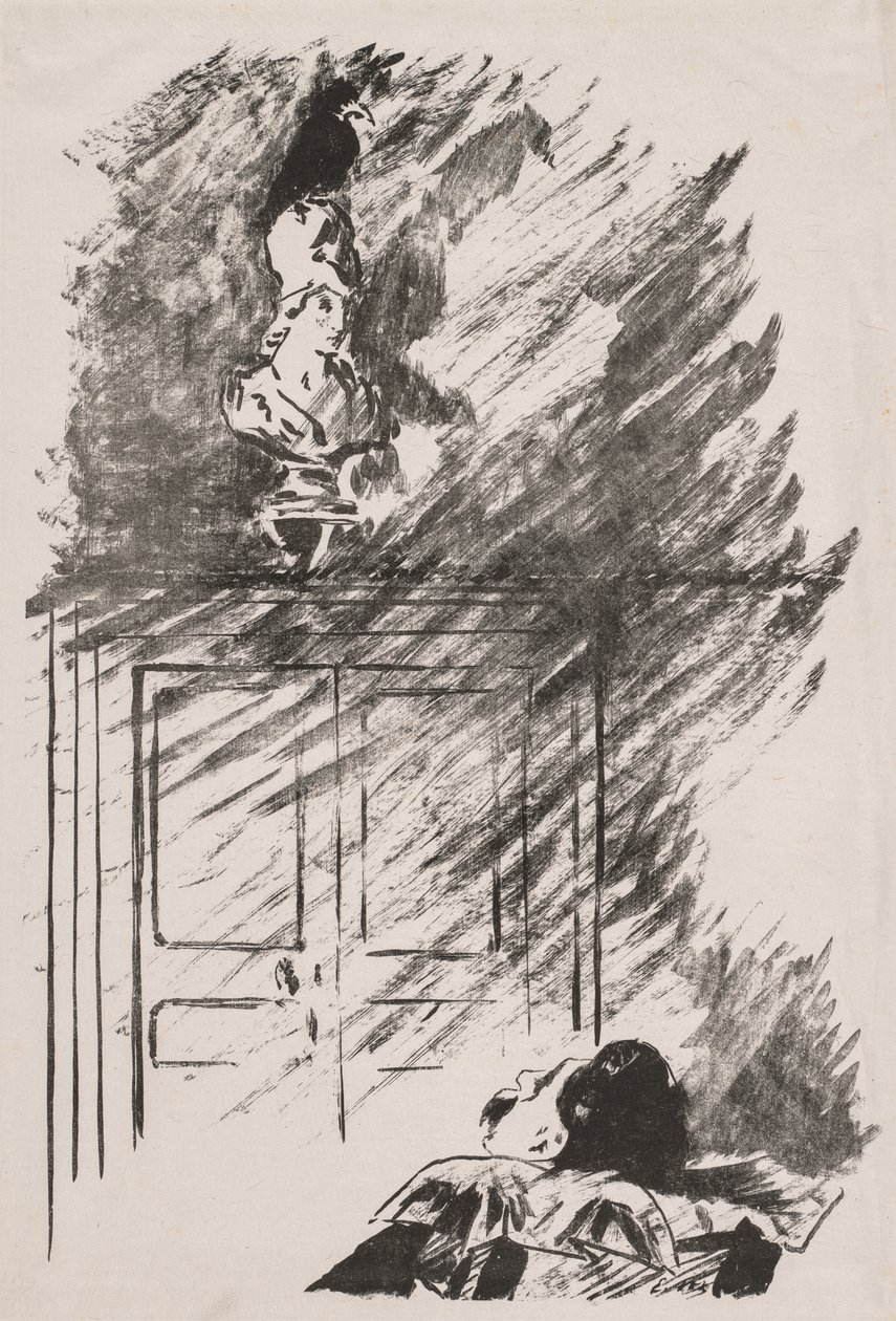 Illustration till The Raven av Edgar Allan Poe av Édouard Manet