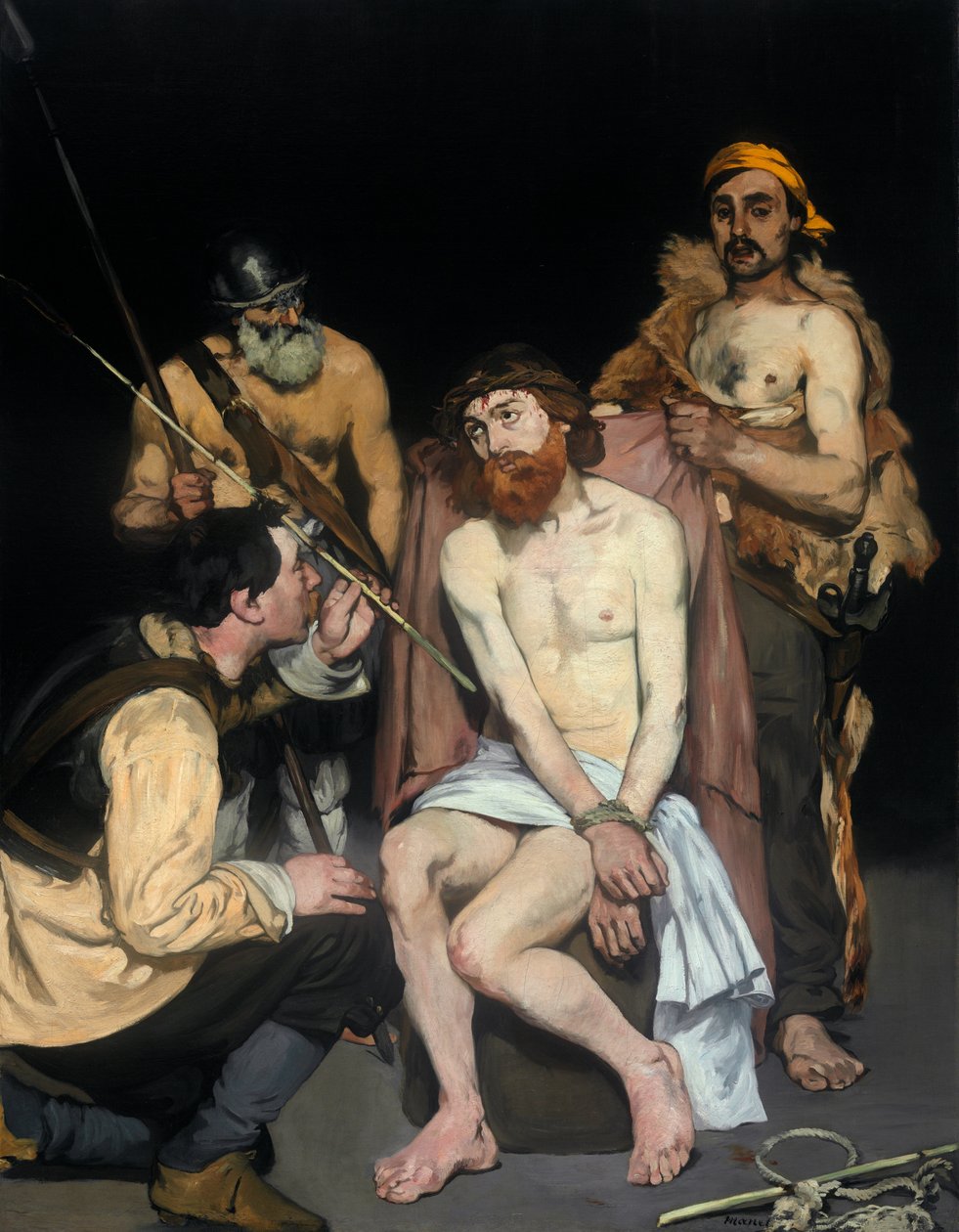 Jesus hånas av soldaterna av Édouard Manet