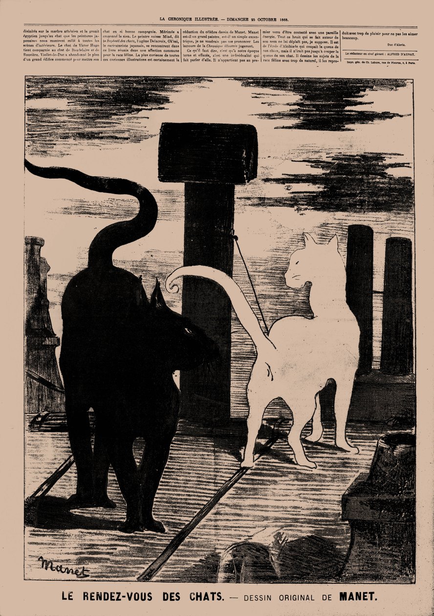 Katternas möte, 1869. av Édouard Manet