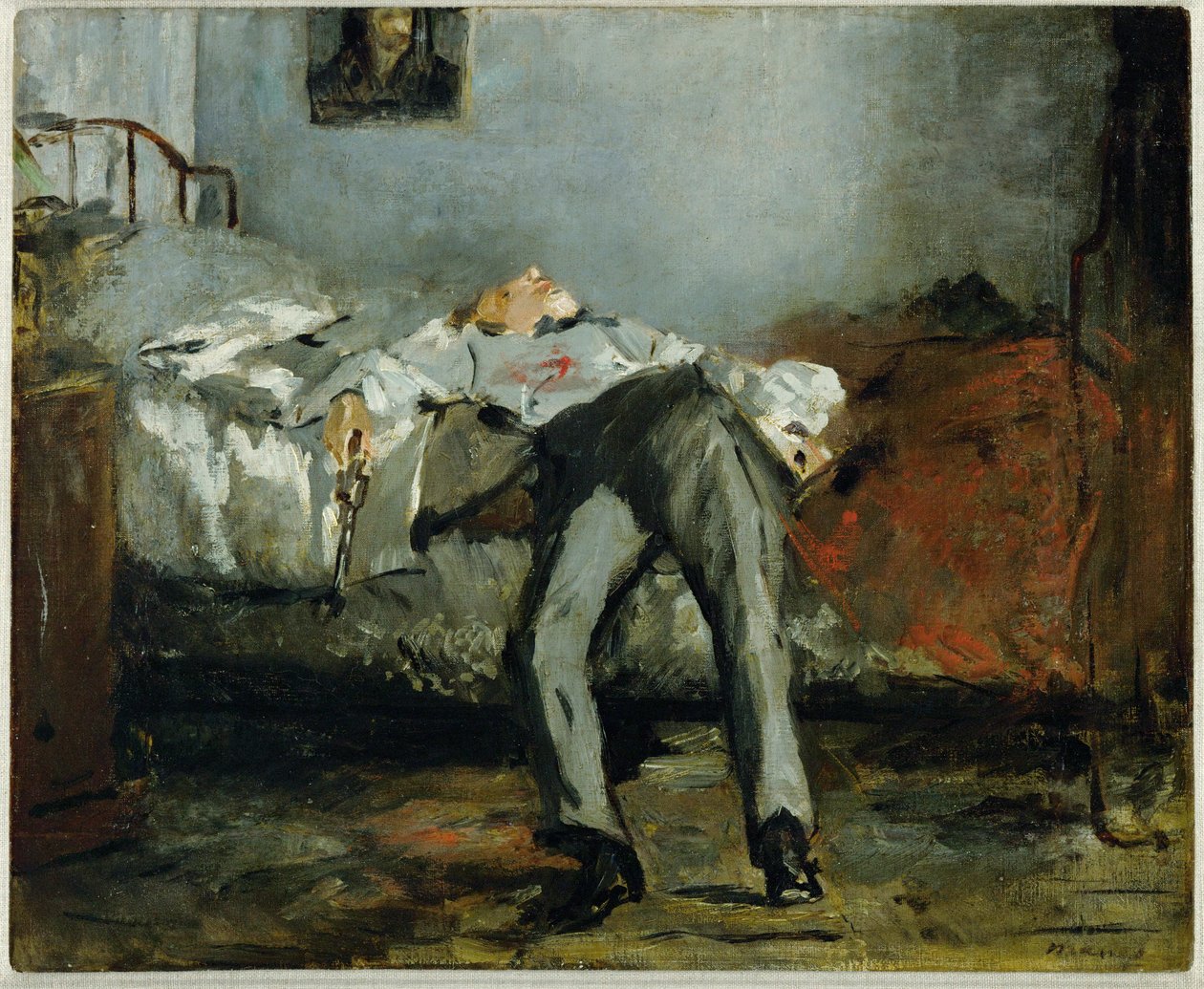 Självmord ... (olja på duk) av Édouard Manet